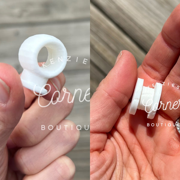 Perfect fit Bag tag plugs- flat back and keyring holder and metal wire keyrings