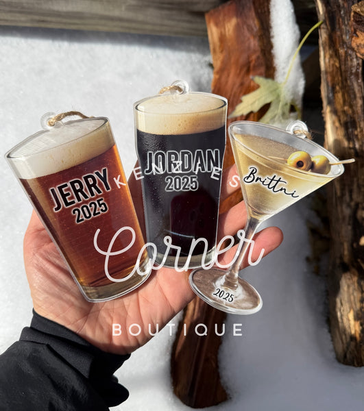 Blank Acrylic espresso martini and other cocktail ornaments