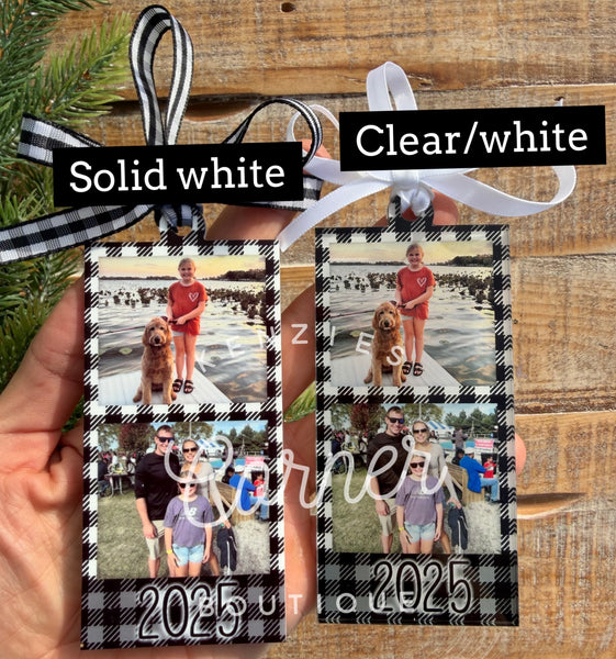 Blank Acrylic photo strip ornament MM