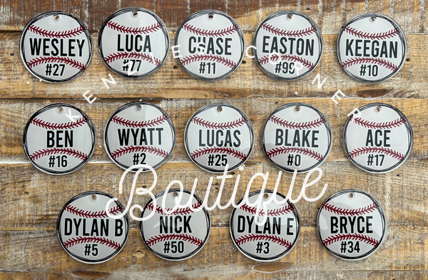 Customized Sport bag tag softball, basketball, baseball, soccer, volleyball, golf, football