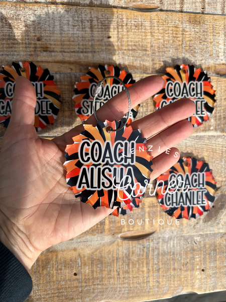 Blank Acrylic cheer Pom Pom tag