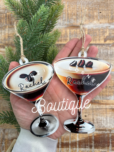 Blank Acrylic espresso martini and other cocktail ornaments