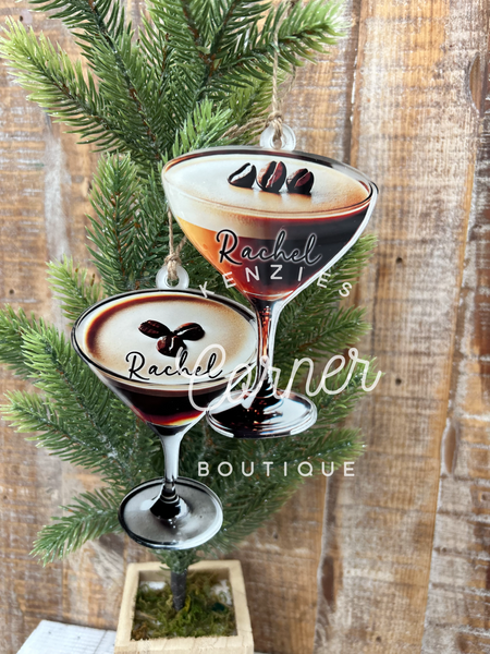 Blank Acrylic espresso martini and other cocktail ornaments