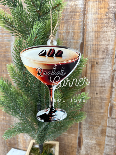 Blank Acrylic espresso martini and other cocktail ornaments