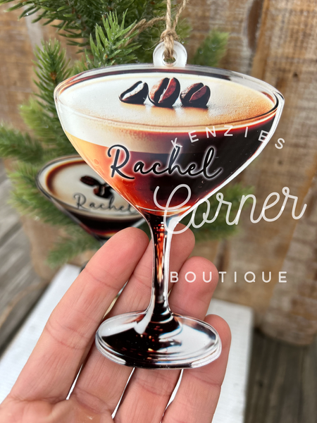 Blank Acrylic espresso martini and other cocktail ornaments