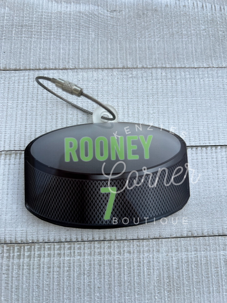 Blank Acrylic hockey puck bag tag