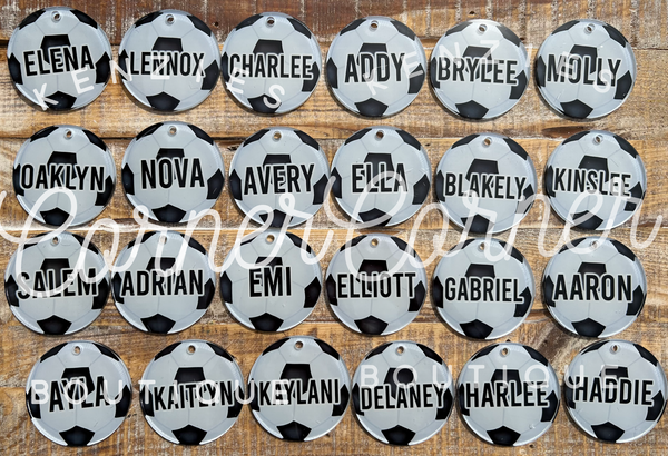 Customized Sport bag tag softball, basketball, baseball, soccer, volleyball, golf, football