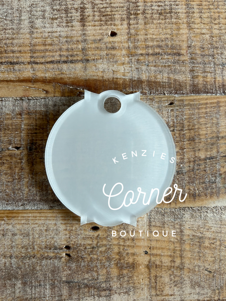 Blank Acrylic 40 oz name plate topper LARGE CIRLCE