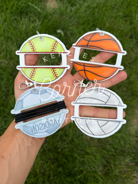 Blank Acrylic scrunchi ponytail holder hair tie bag tag
