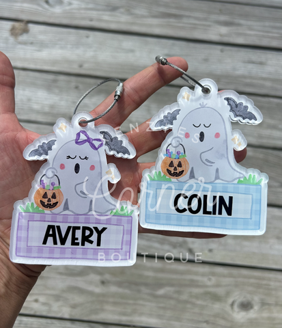 Blank Acrylic ghost name plate bag tag