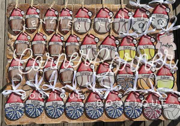 Customized Acrylic cheer and sports ornaments