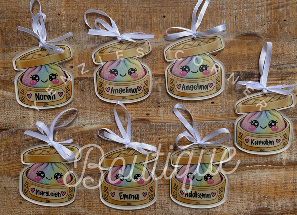 Customized dumpling ornament or bag tag