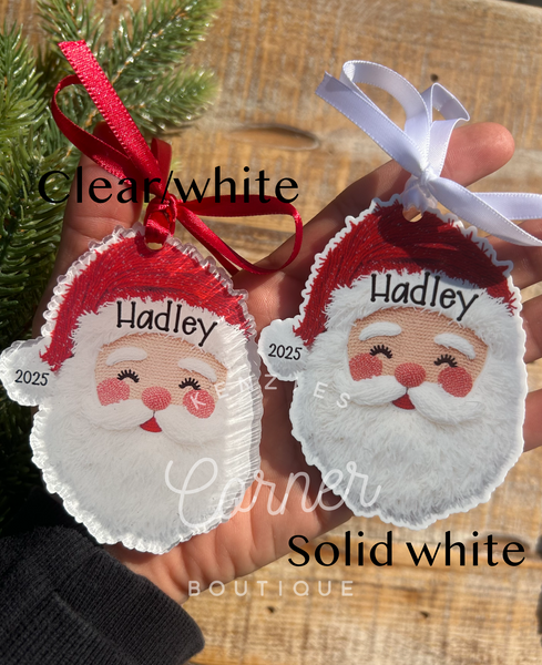Blank Acrylic yarn Santa ornaments