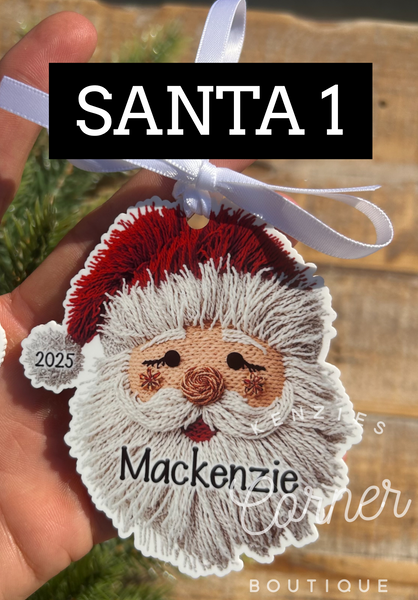 Blank Acrylic yarn Santa ornaments