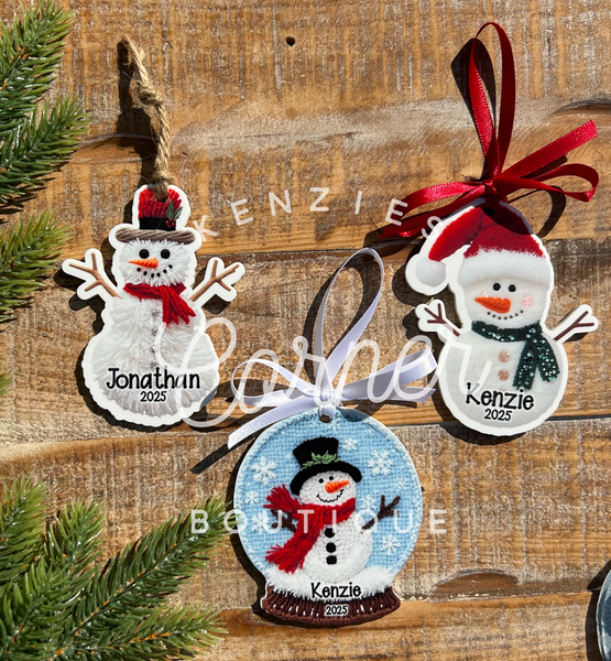 Blank Acrylic yarn snowmen ornaments