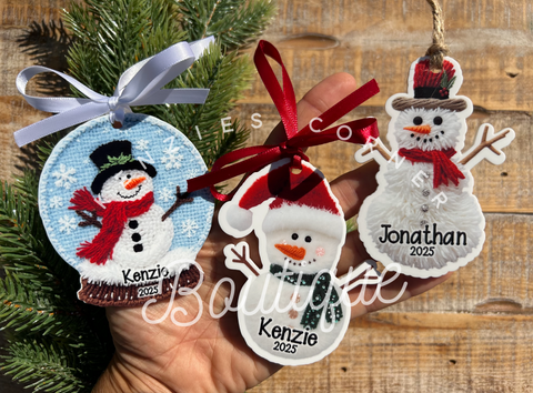 Blank Acrylic yarn snowmen ornaments