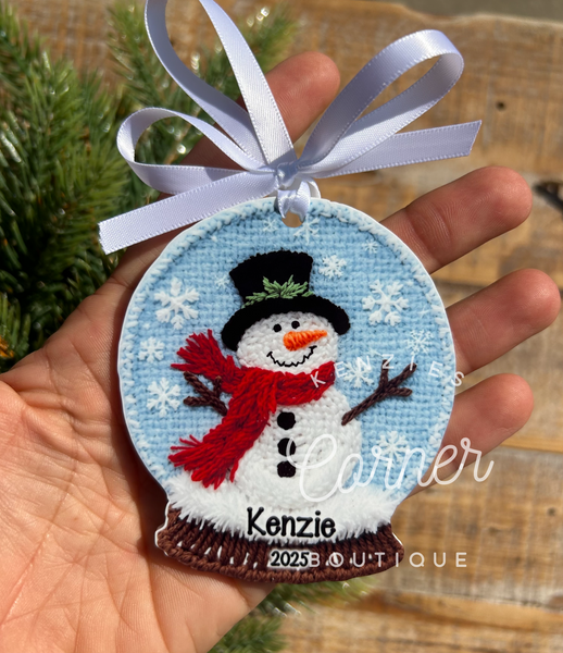 Blank Acrylic yarn snowmen ornaments