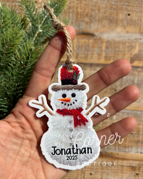 Blank Acrylic yarn snowmen ornaments