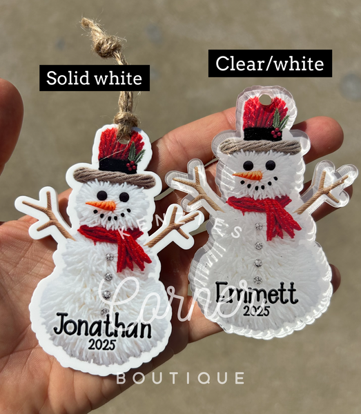 Blank Acrylic yarn snowmen ornaments