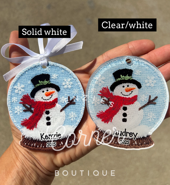 Blank Acrylic yarn snowmen ornaments