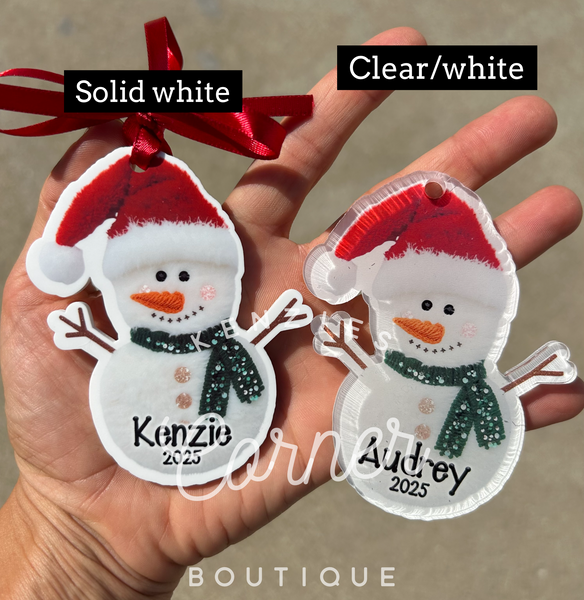 Blank Acrylic yarn snowmen ornaments