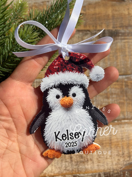 Blank Acrylic yarn Penguin ornament
