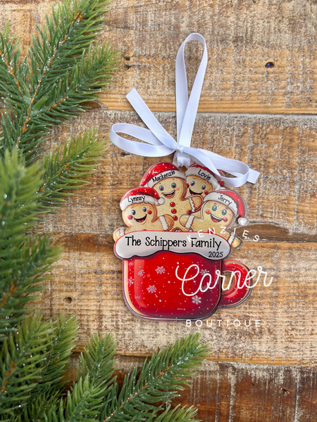 Blank Acrylic Gingerbread mug ornament