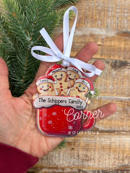 Blank Acrylic Gingerbread mug ornament