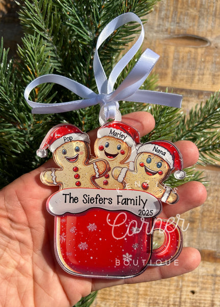 Blank Acrylic Gingerbread mug ornament