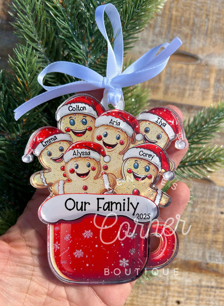 Blank Acrylic Gingerbread mug ornament