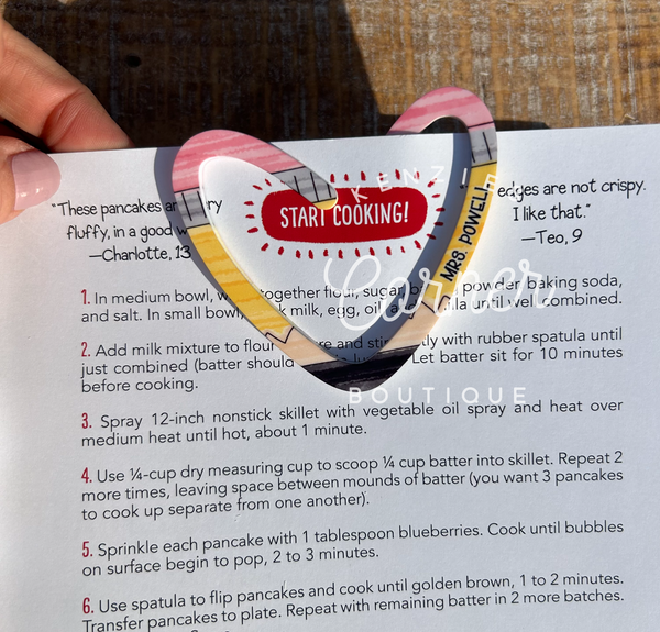 Customized Acrylic paper clip bookmark heart with pencil design