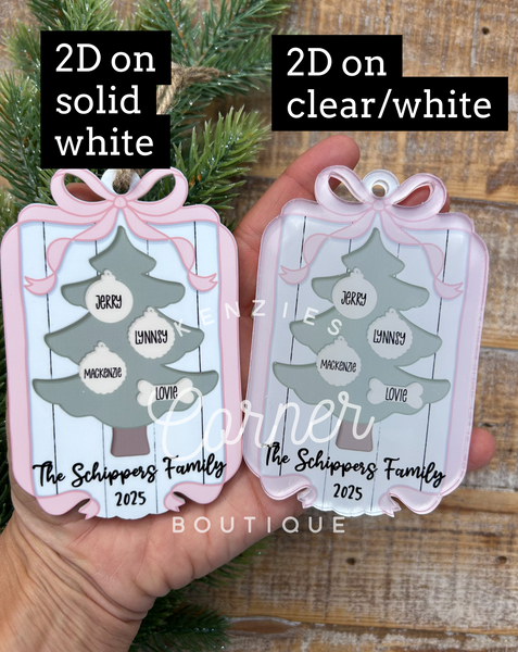 Blank Acrylic MM Christmas tree with ornaments Ornament