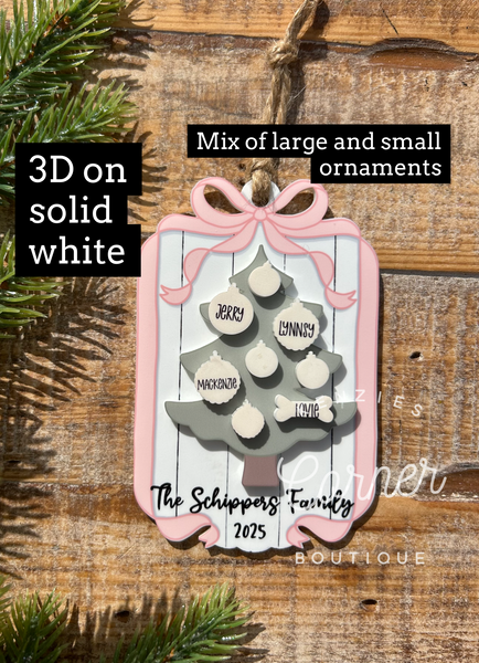 Blank Acrylic MM Christmas tree with ornaments Ornament