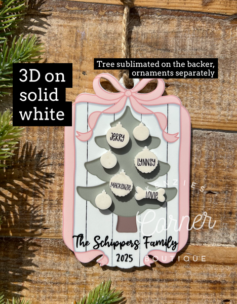 Blank Acrylic MM Christmas tree with ornaments Ornament