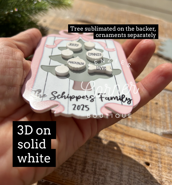 Blank Acrylic MM Christmas tree with ornaments Ornament