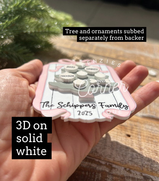 Blank Acrylic MM Christmas tree with ornaments Ornament