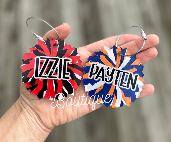 Blank Acrylic cheer Pom Pom tag