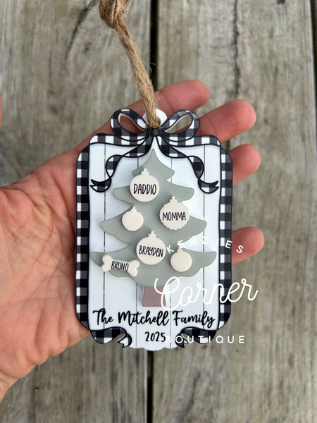 Blank Acrylic MM Christmas tree with ornaments Ornament