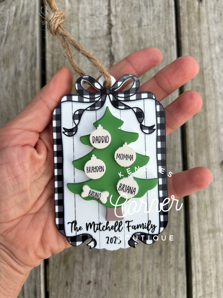 Blank Acrylic MM Christmas tree with ornaments Ornament