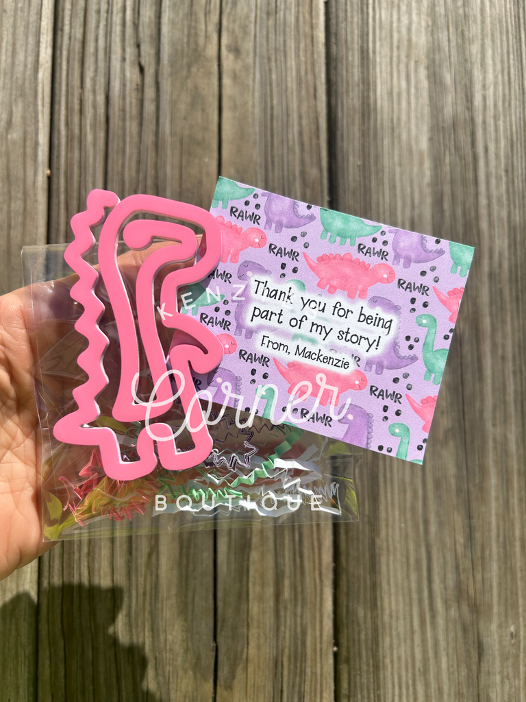Blank Acrylic paper clip bookmark / bag clip paperclip dinosaur
