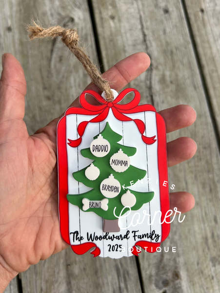 Blank Acrylic MM Christmas tree with ornaments Ornament