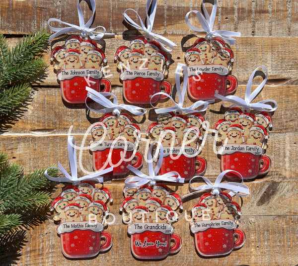 Blank Acrylic Gingerbread mug ornament