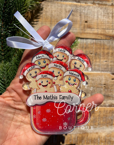 Blank Acrylic Gingerbread mug ornament