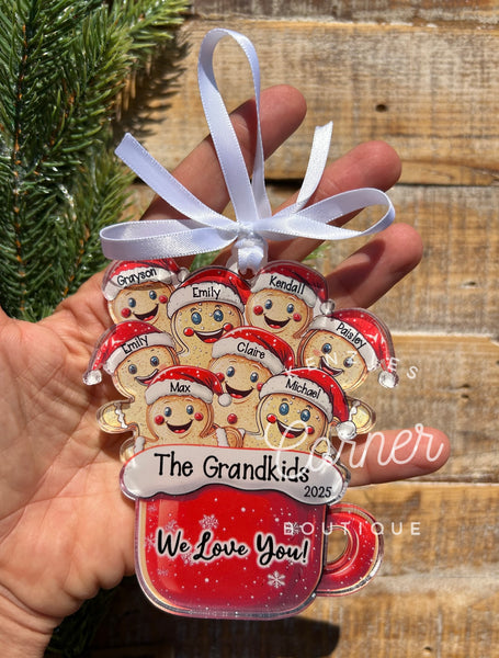 Blank Acrylic Gingerbread mug ornament