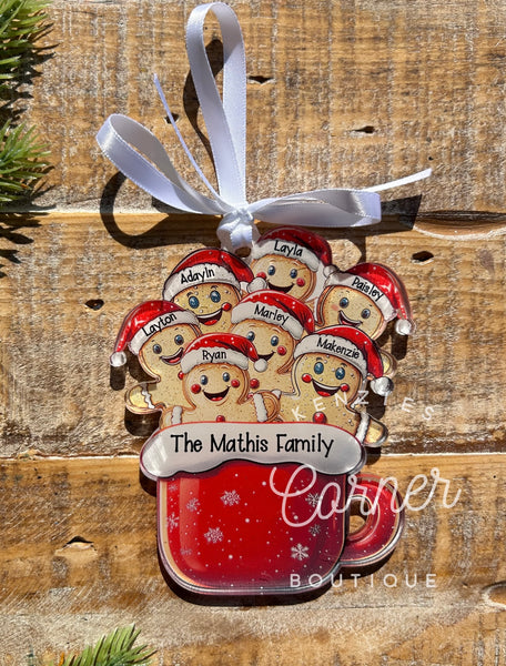 Blank Acrylic Gingerbread mug ornament