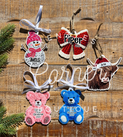 Blank Acrylic yarn ornaments