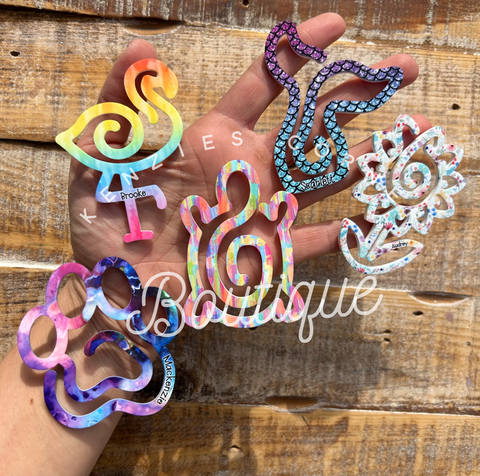 Blank Acrylic paper clip bookmark / bag clip paperclip shapes