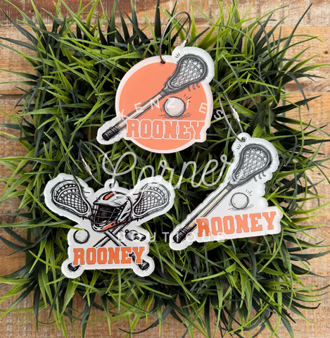 Blank Acrylic Lacrosse sport bag tags