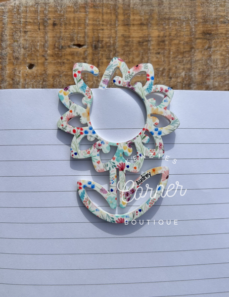 Blank Acrylic paper clip bookmark / bag clip paperclip shapes