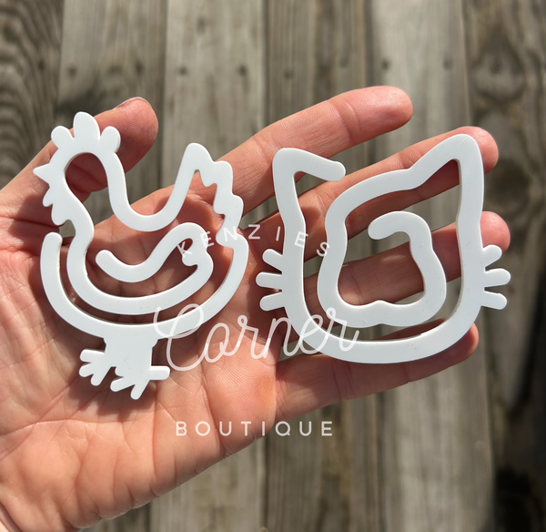 Blank Acrylic paper clip bookmark / bag clip paperclip shapes